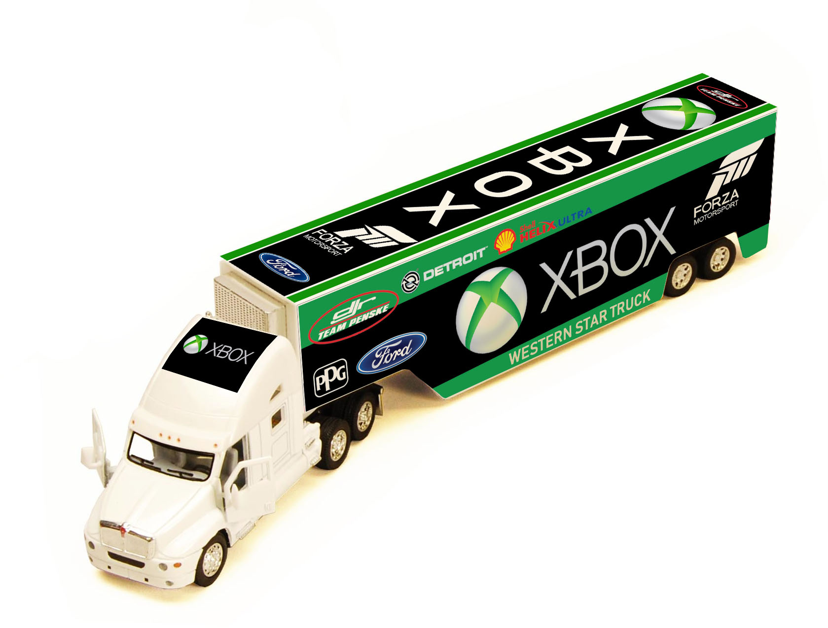 XBOX Racing transporter truck 33cms long