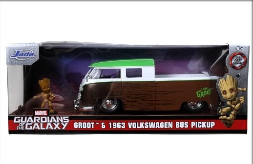 1:24 Marvel Guardians Of The Galaxy Groot & 1963 Volkswagen Bus Pickup
