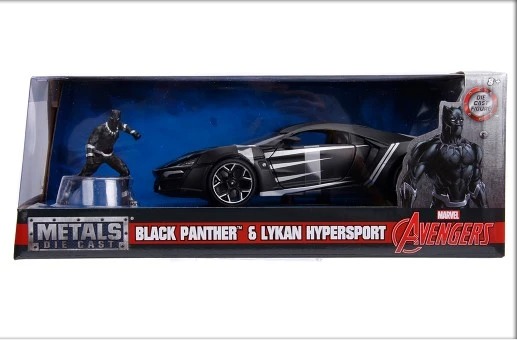1:24 Marvel Avengers Black Panther & Lykan Hypersport
